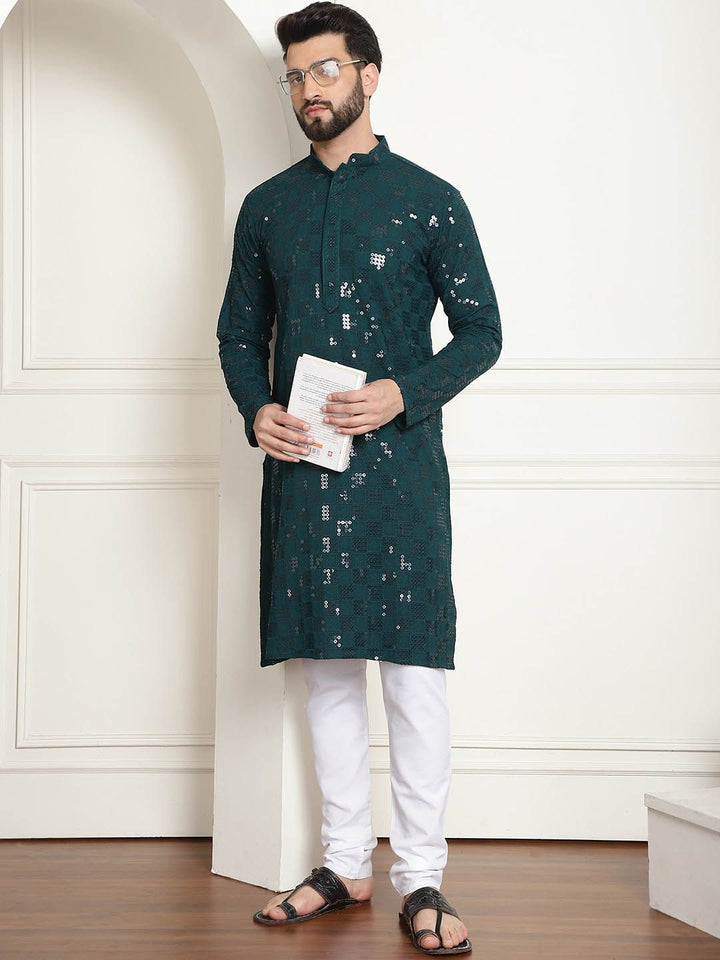 SOJANYA Kurta Kapas Tulen Bersulam Labuci Mandarin Dengan Churidar