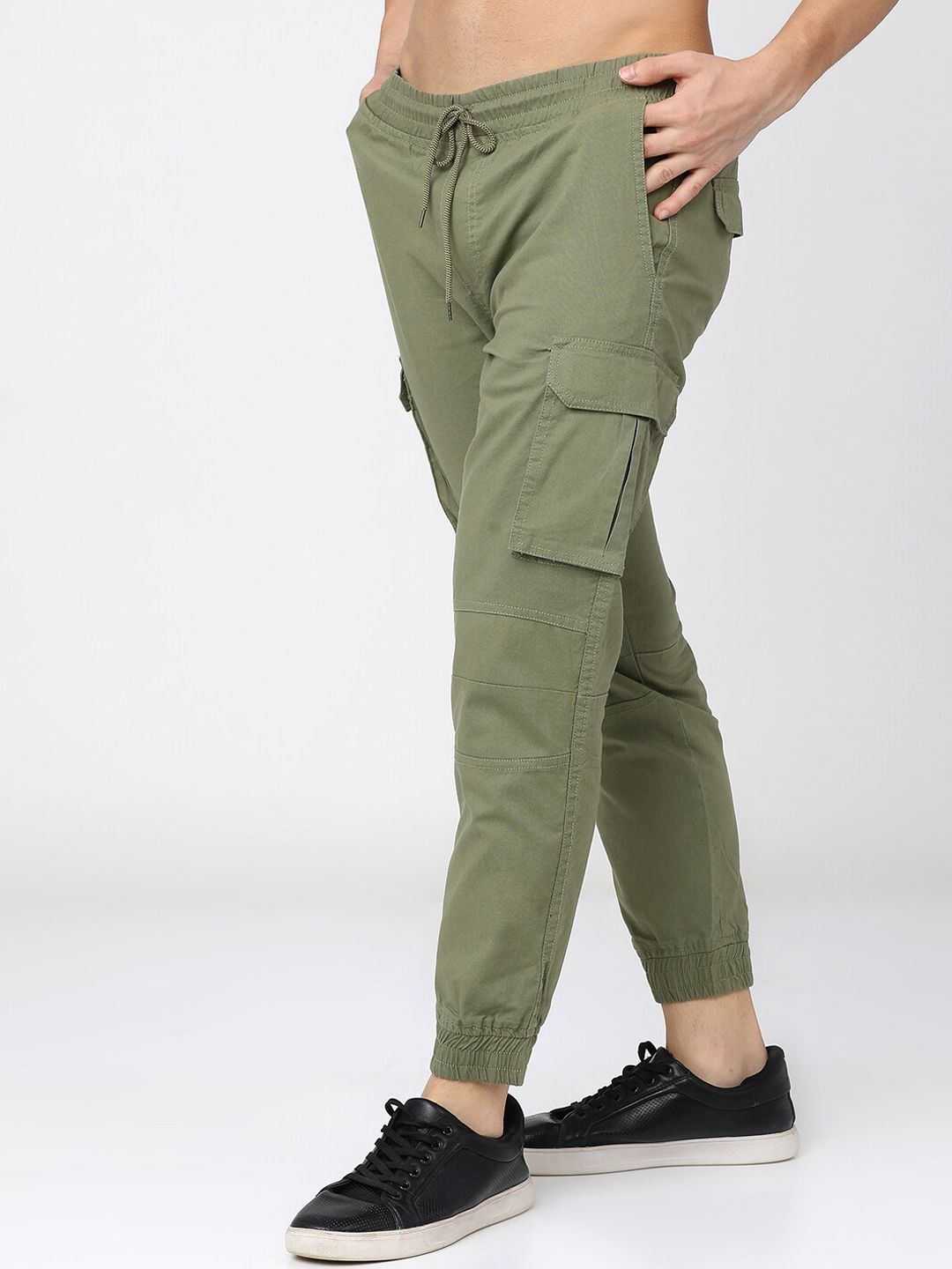 HIGHLANDER Men Slim Fit Joggers Cargo Pocket Trousers