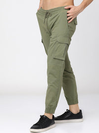 HIGHLANDER Men Slim Fit Joggers Cargo Pocket Trousers