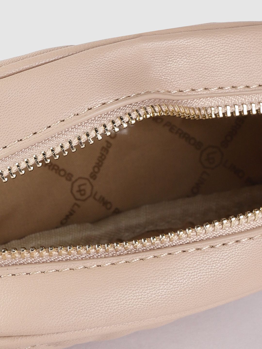 Lino Perros Beige Quilted Sling Bag cum Waist Pouch