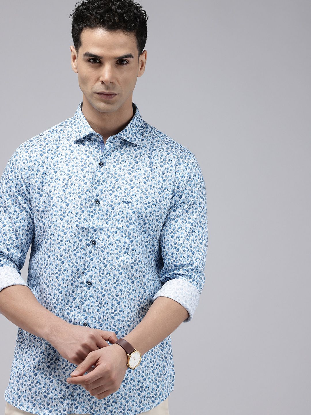 Park Avenue Slim Fit Opaque Floral Printed Pure Cotton Casual Shirt