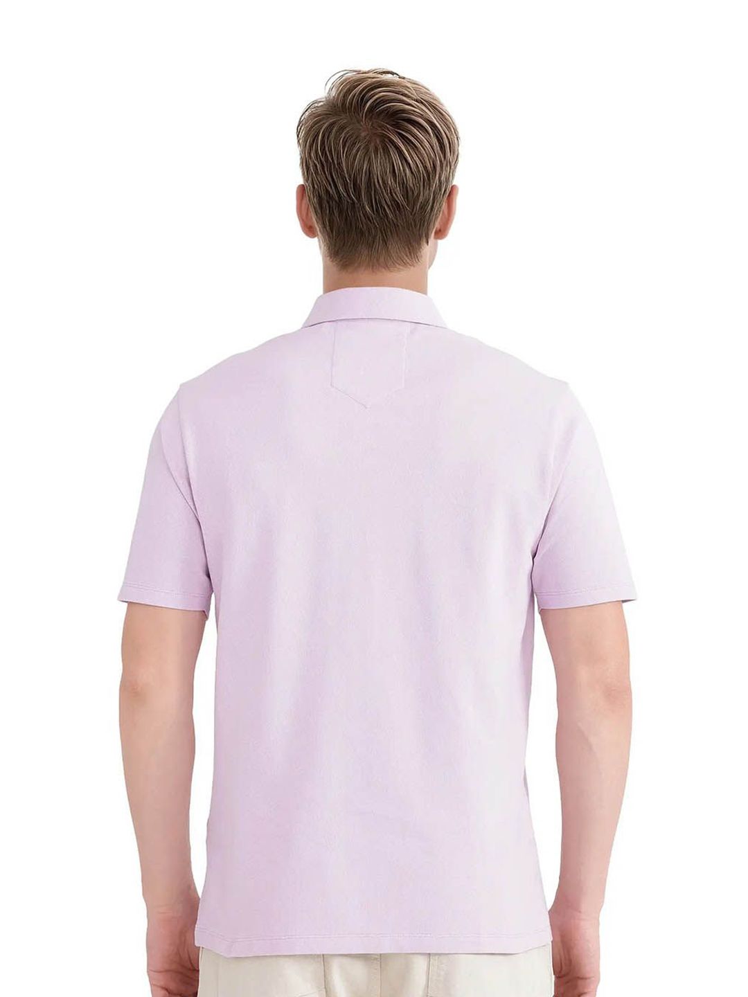 RARE RABBIT Men Solid Polo Collar Cotton T-shirt