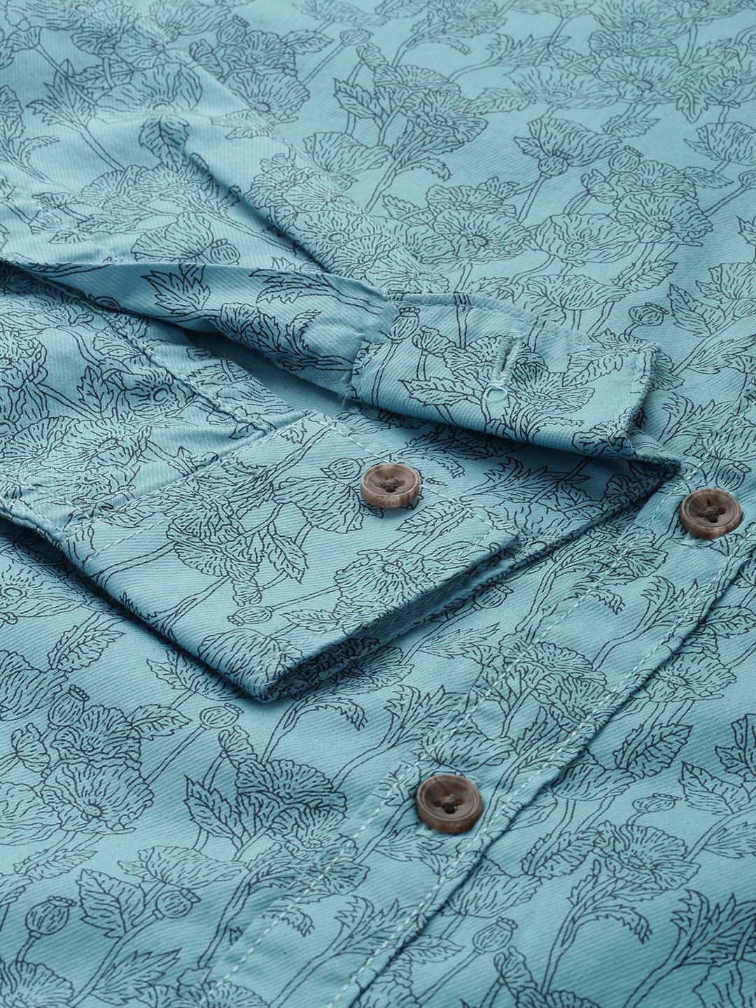 SPYKAR Pure Cotton Slim Fit Floral Printed Casual Shirt
