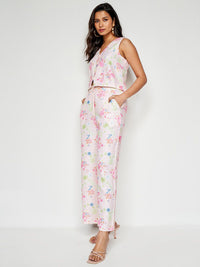 AND Floral Printed Top With Trousers Set