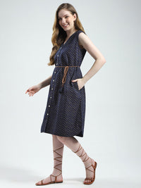 Monte Carlo Floral Print Pure Cotton Sleeveless Shirt Dress