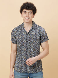 Being Human Slim Fit Geometric Printed Casual Shirt