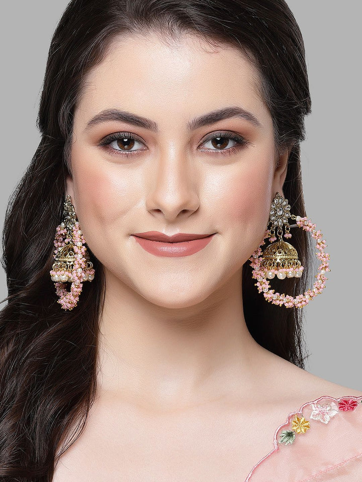 Anting-anting Jhumkas Kontemporari Karatcart berlapis emas