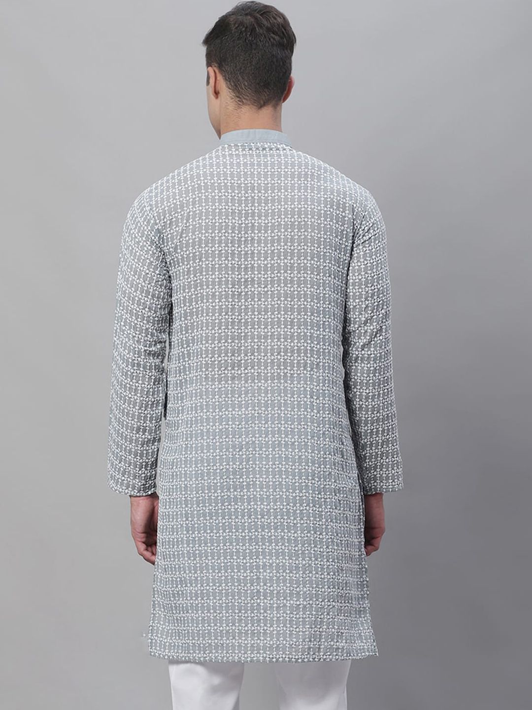 SOJANYA Floral Embroidered Pure Cotton Kurta Lurus