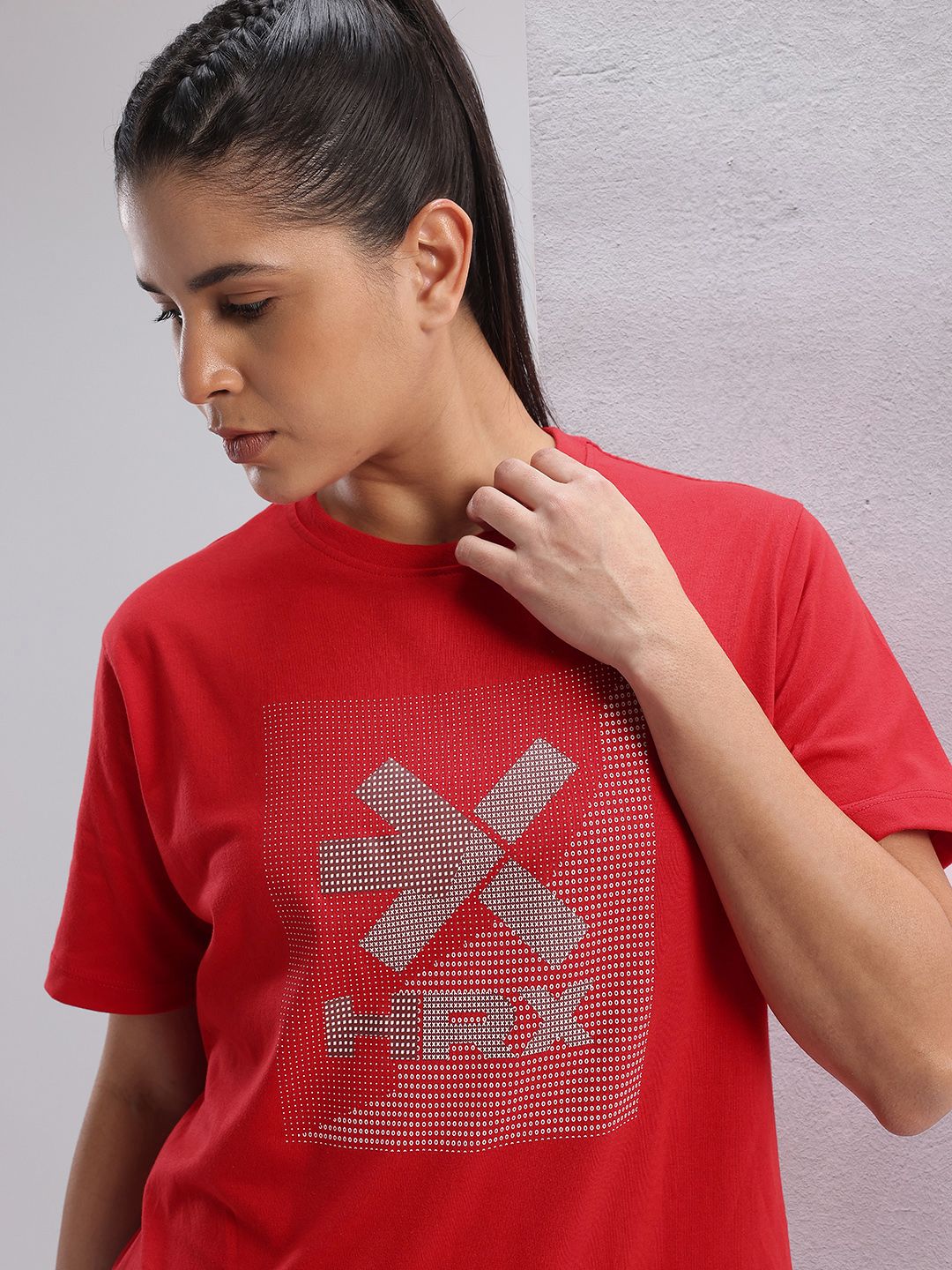 HRX by Hrithik Roshan Twin Collection Brand Logo Printed Training T-shirt