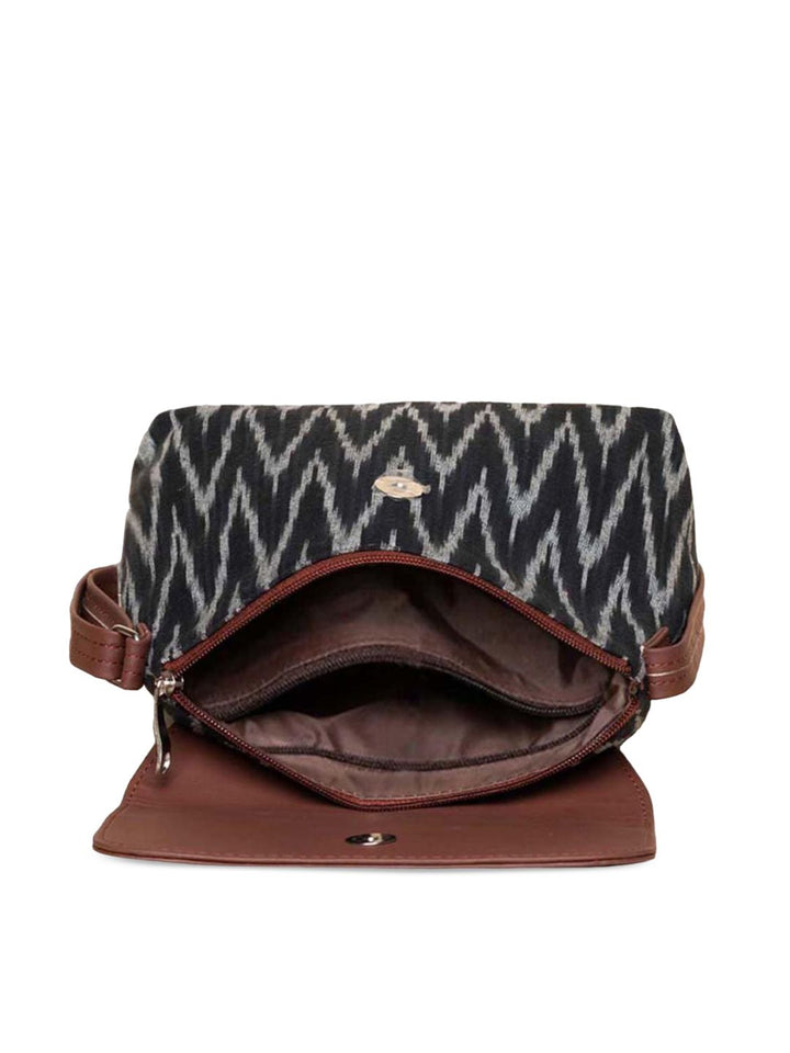 ZOUK Geometric Printed Structured Sling Bag