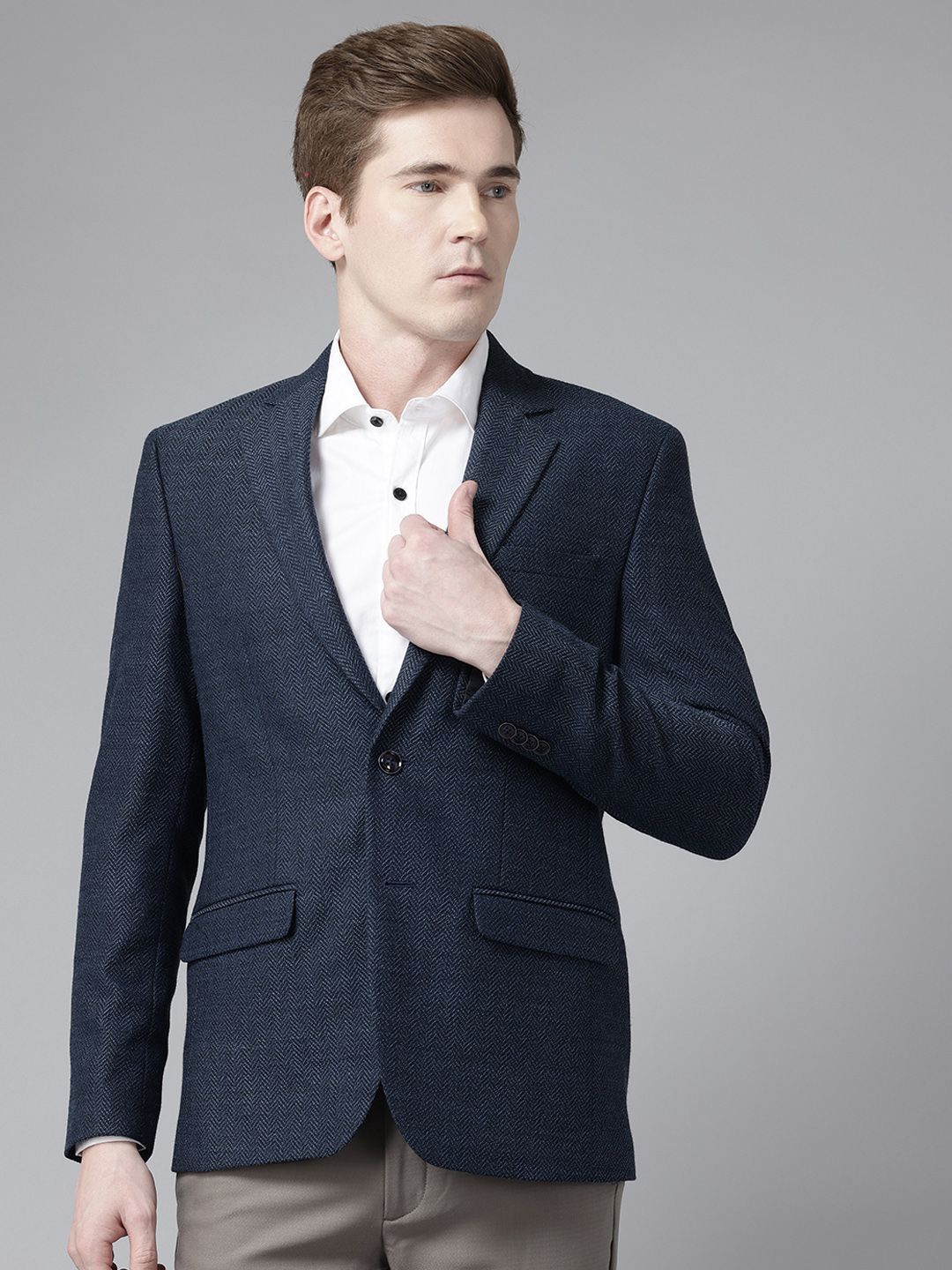 Park Avenue Self-Design Single-Breasted Semiformal Blazer