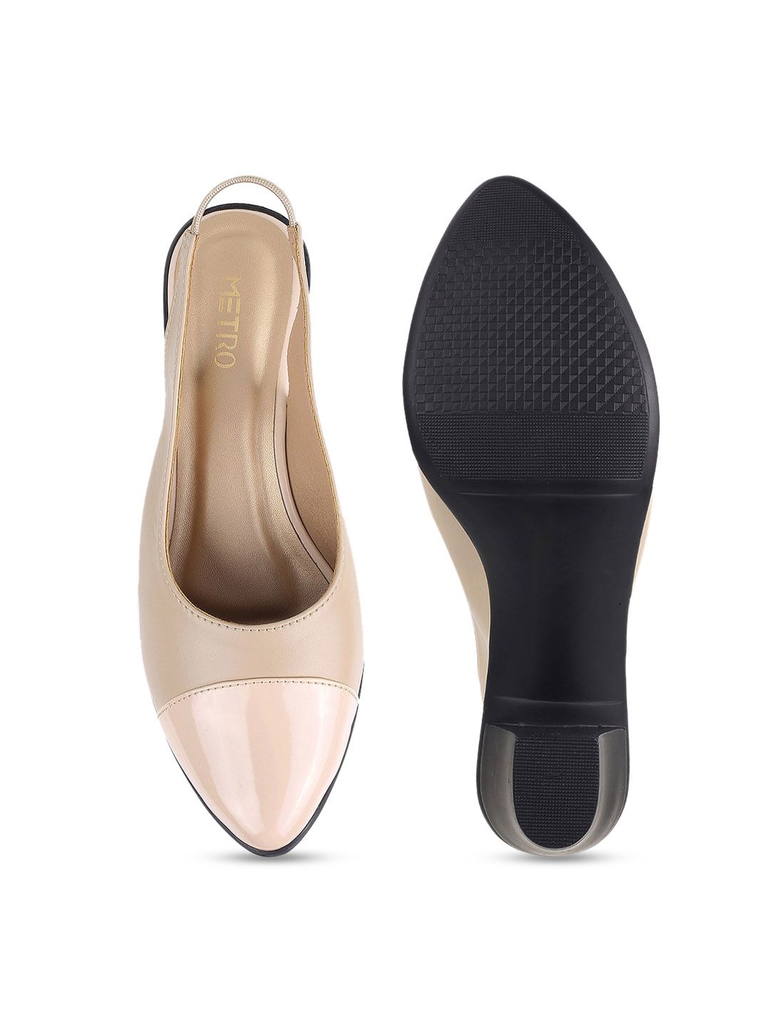 Metro Beige Block Pumps