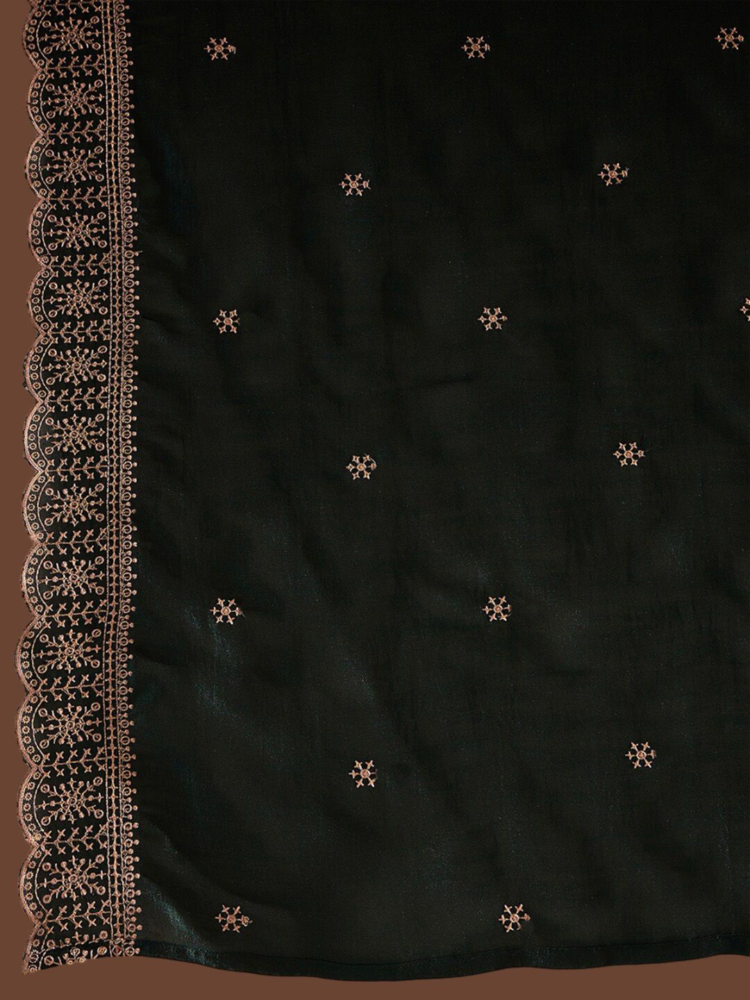 Motif Etnik Era Indo Sulam Benang Biasa Bekerja Set Kurta Lurus