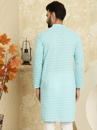 SOJANYA Floral Embroidery Mandarin Collar Straight Kurta
