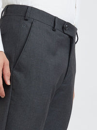 Raymond Men Charcoal Grey Slim Fit Formal Trousers