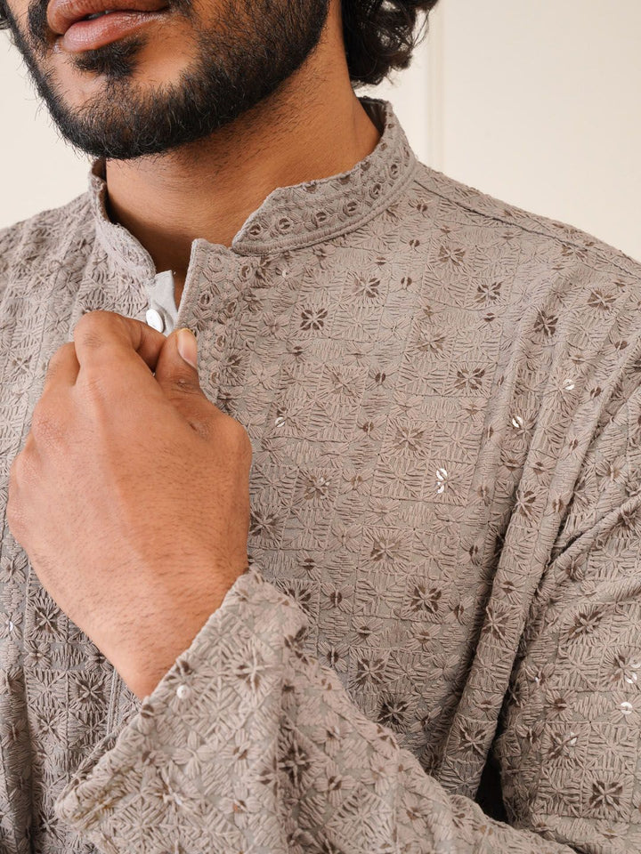 Jompers Embroidered Pure Cotton Strigth Kurtas