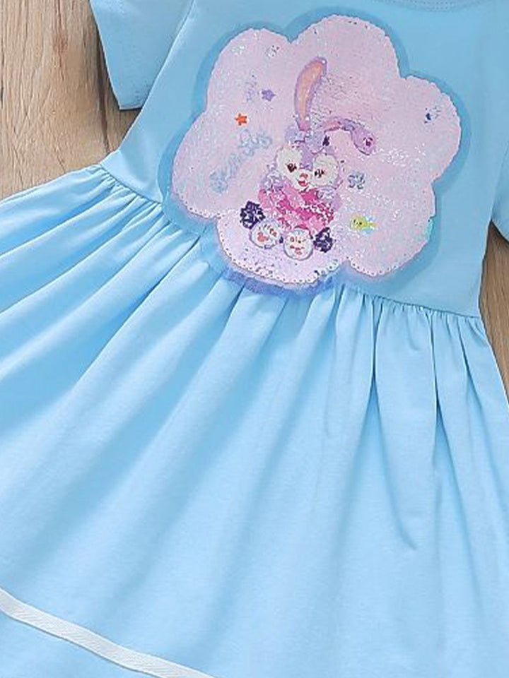 YK Girls Cotton Fit & Flare Dress