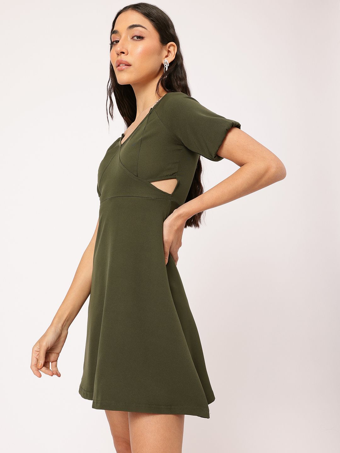 DressBerry Urban Chic Cut-Out Waist Chain Straps Mini Dress