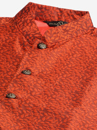 SOJANYA Kurta Tenunan Lelaki Teal Biru & Jingga dengan Jaket Churidar & Nehru