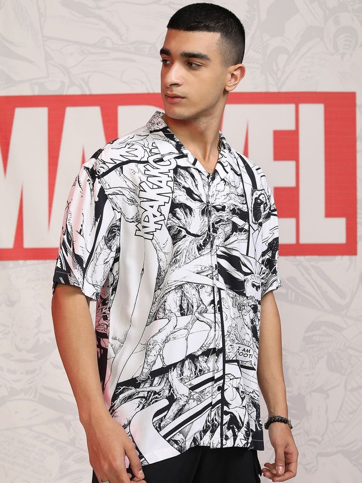HIGHLANDER Men Graphic Printed Drop Shoulder Sleeves Casual Shirt
