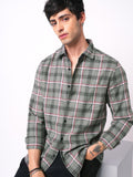 VASTRADO Classic Tartan Checked Slim Fit Pure Cotton Casual Shirt