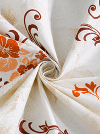 KLOTTHE Orange Floral Cotton Single Bedsheets