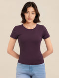 DressBerry Round-Neck Crop Fitted Top