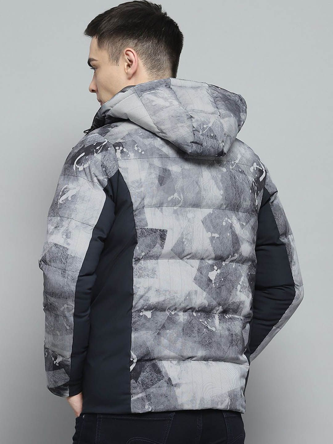 Monte Carlo Men Hooded Colourblocked Casual Lightweight Puffer Jacket