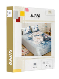 Moda Rapido X KLOTTHE Blue Floral 400 TC King Bedsheet with 2 Pillow Covers