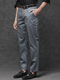RARE RABBIT Men Comotel Mid-Rise Cotton Regular Fit Trouser