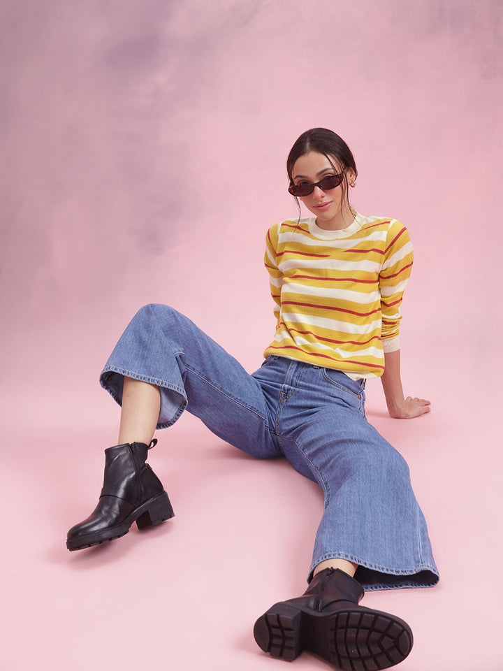 DressBerry Striped Acrylic Pullover