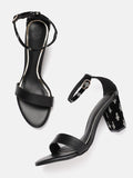House of Pataudi Floral Embellished Block Heels
