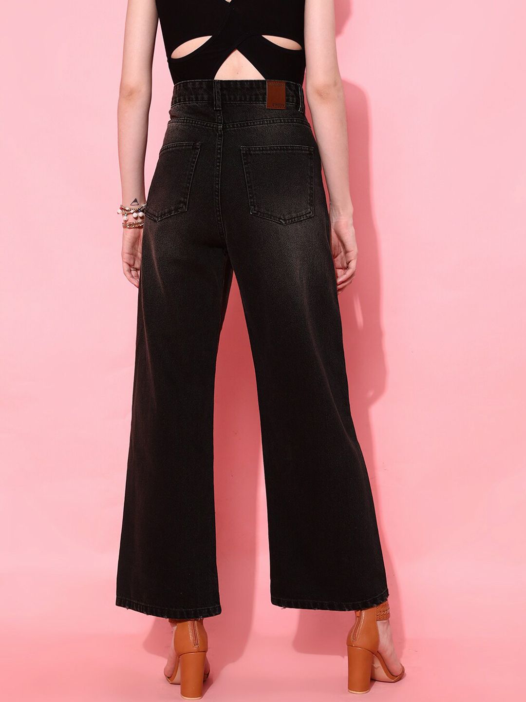 STREET 9 Women Beautiful Grey Flared Fit Cropped Jeans