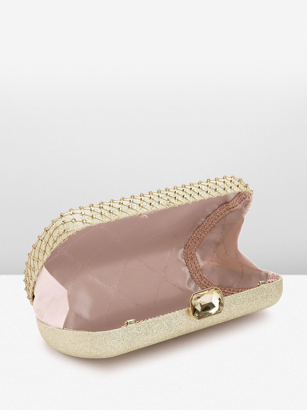 Lino Perros Women Embellished Box Clutch with Glittery Effect