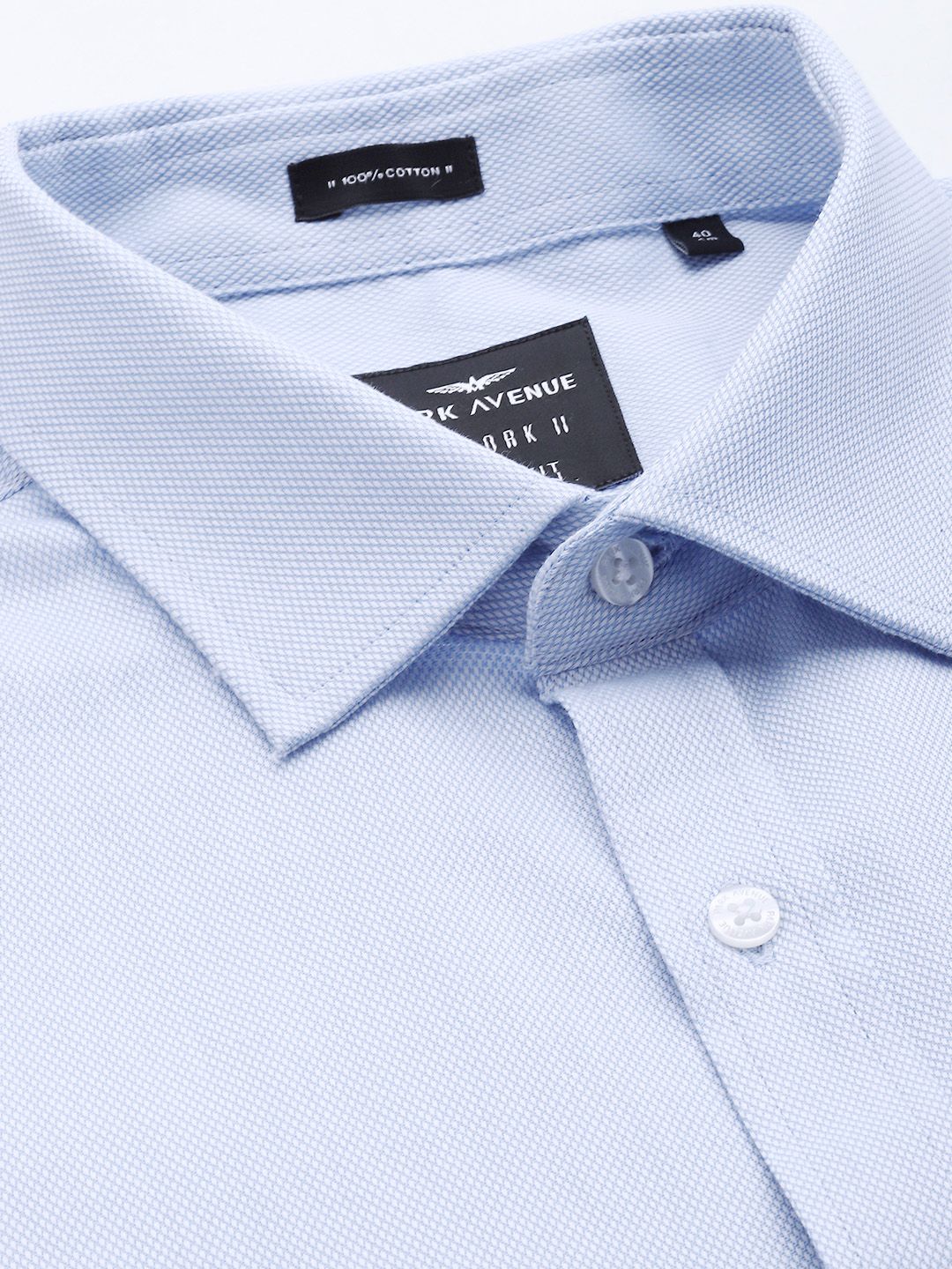 Park Avenue Pure Cotton Self Design Slim Fit Textured Formal Shirt