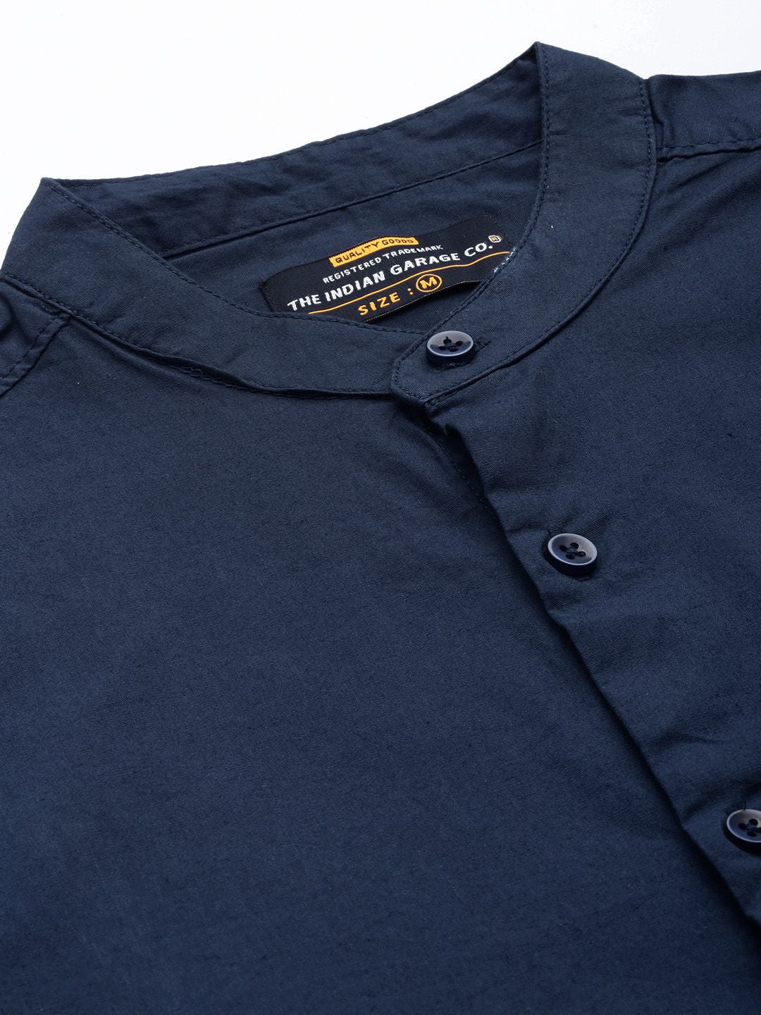 The Indian Garage Co Men Navy Blue Solid Casual Shirt