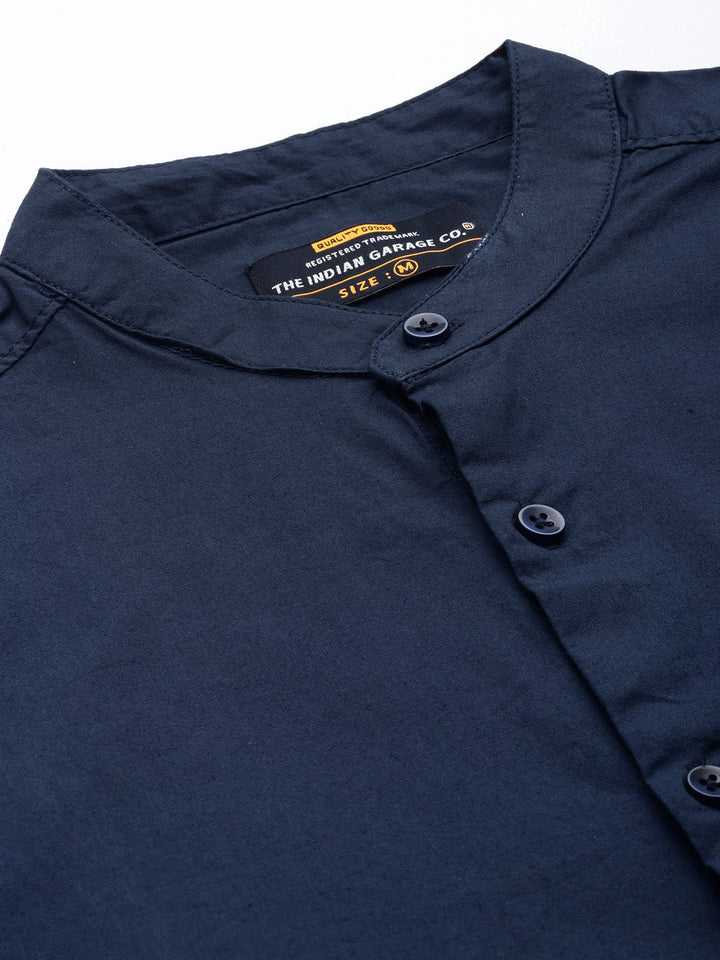 The Indian Garage Co Men Navy Blue Solid Casual Shirt