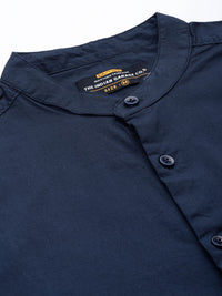 The Indian Garage Co Men Navy Blue Solid Casual Shirt