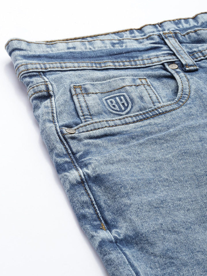Being Human Men Slim Fit Low Distress Light Fade Stretchable Jeans