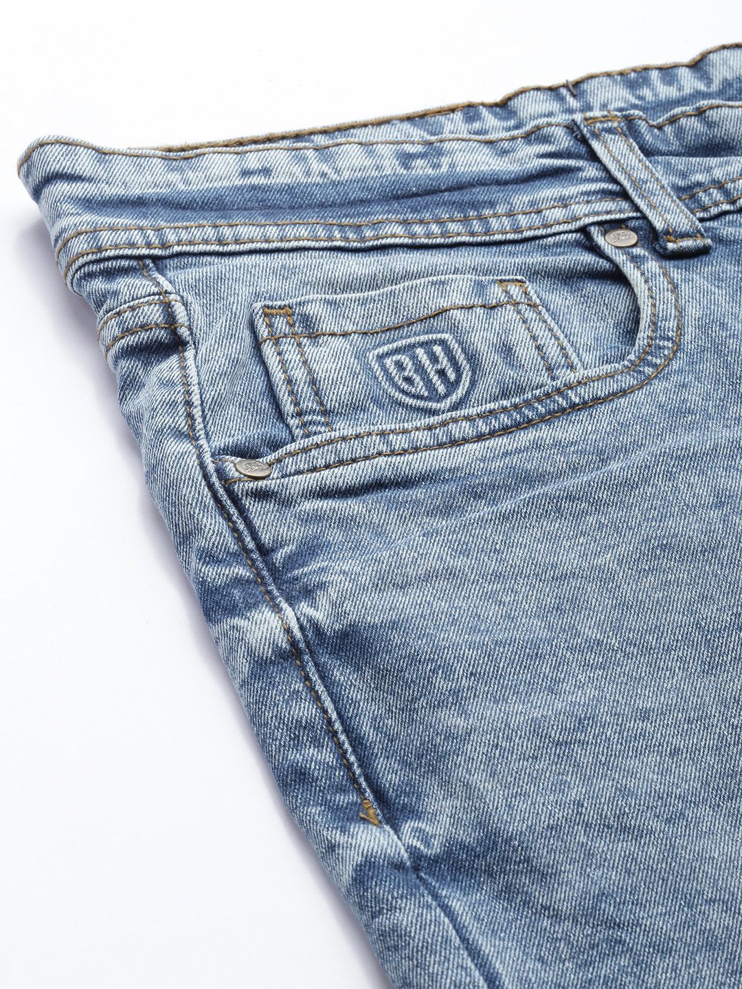 Being Human Men Slim Fit Low Distress Light Fade Stretchable Jeans