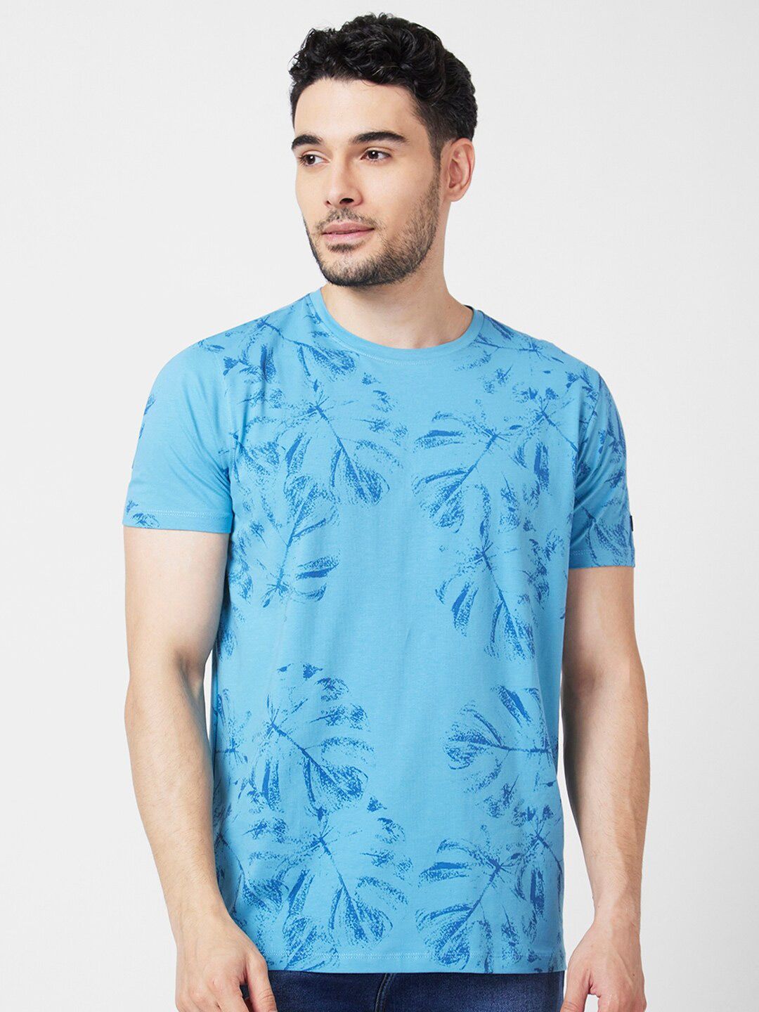 T-Shirt Kasual Slim Catton Spykar Abstrak Abstrak Abstrak
