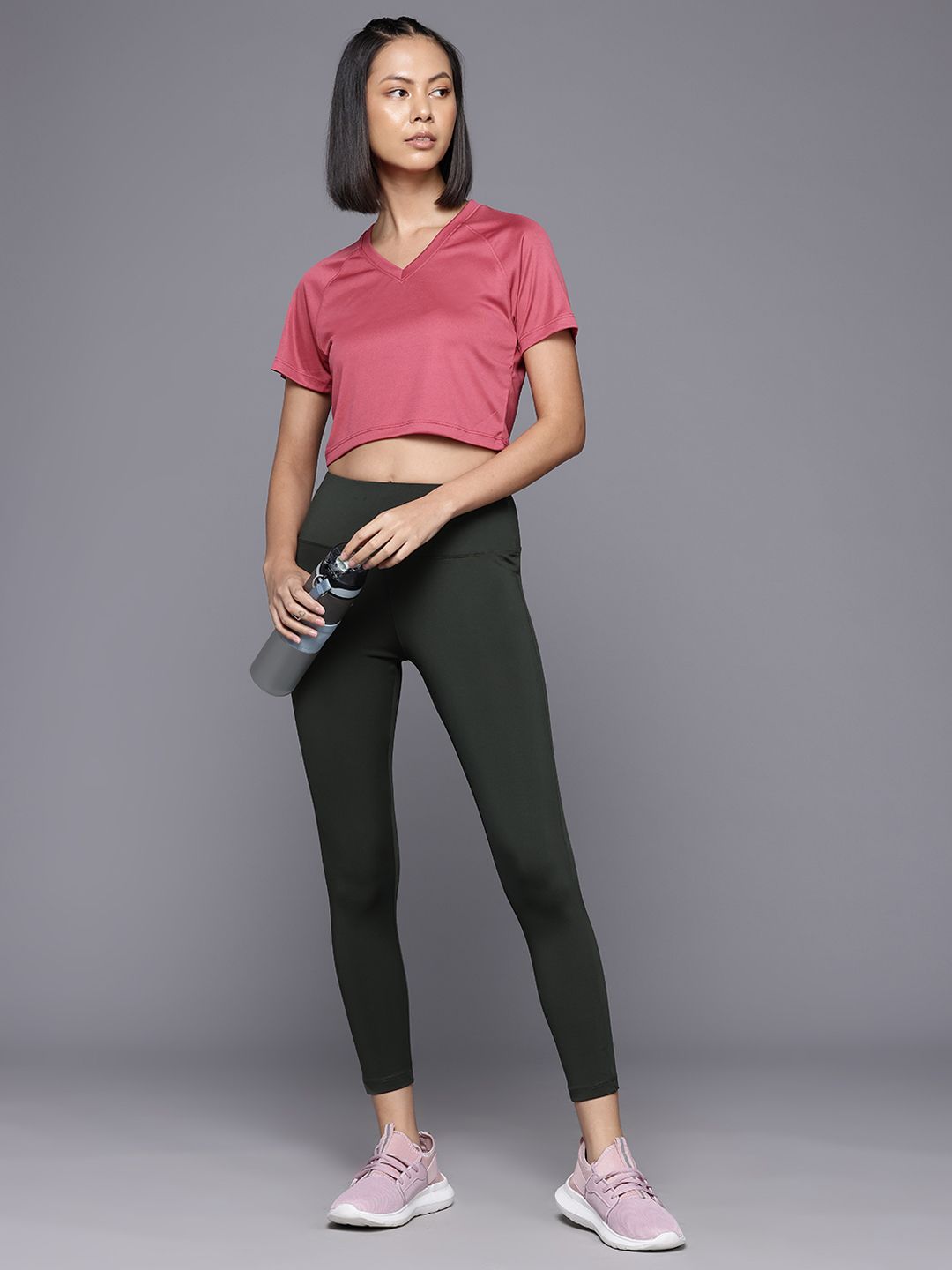 HRX by Hrithik Roshan Raglan Sleeves Rapid-Dry Training Crop T-shirt