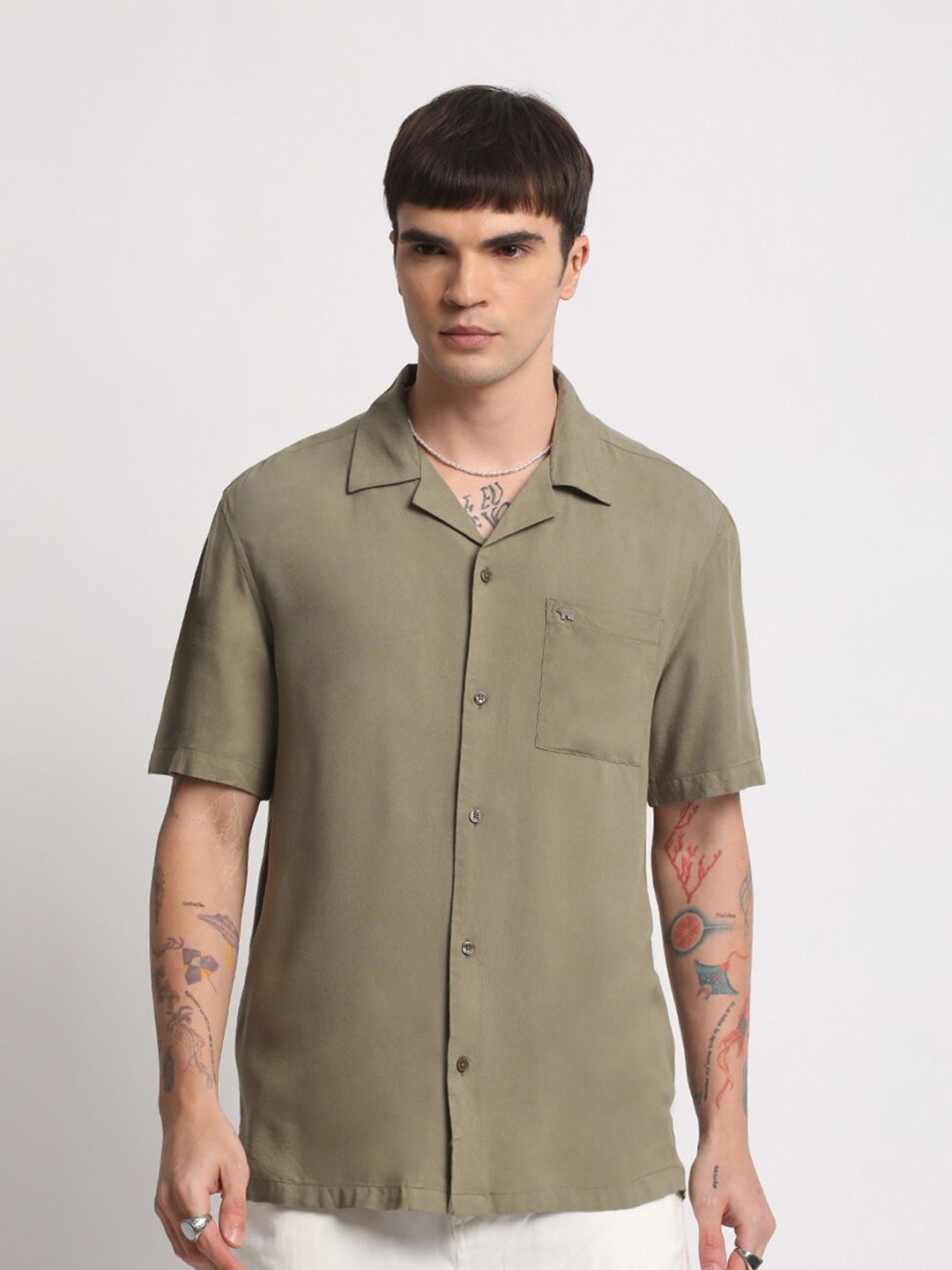 THE BEAR HOUSE Solid Casual Shirt