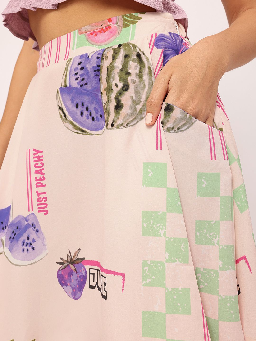 DressBerry Flirty Fusion Conversational Print Flared Skirt