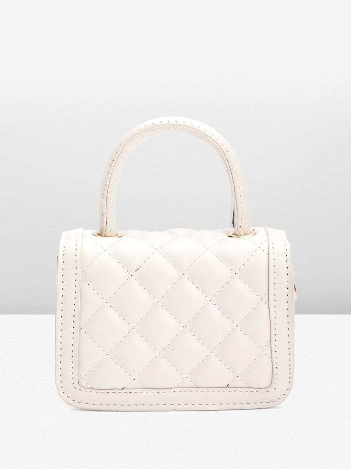 DressBerry Quilted Structured Satchel Bag