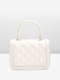 DressBerry Quilted Structured Satchel Bag