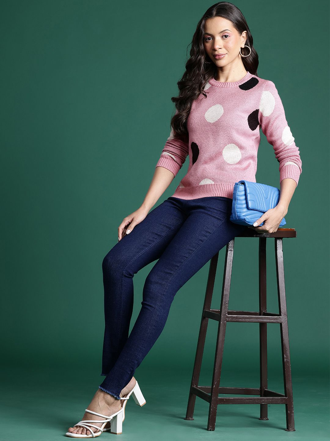 DressBerry Pure Acrylic Geometric Design Pullover