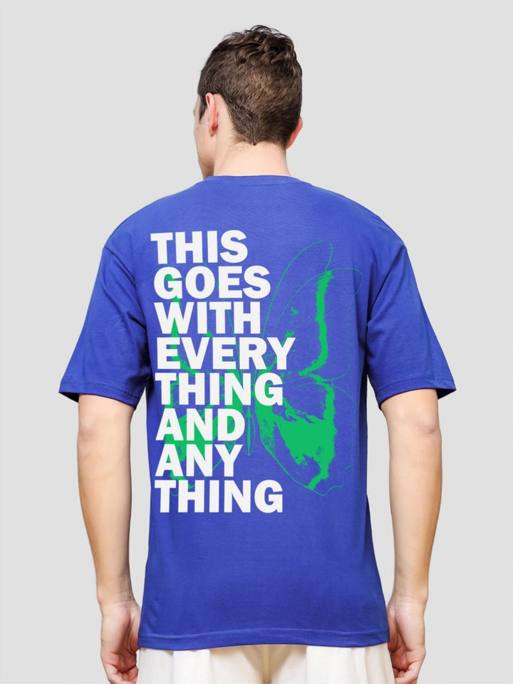 ADRO Lelaki Grafik Bercetak T-Shirt Bersaiz Besar Kapas Leher Bulat