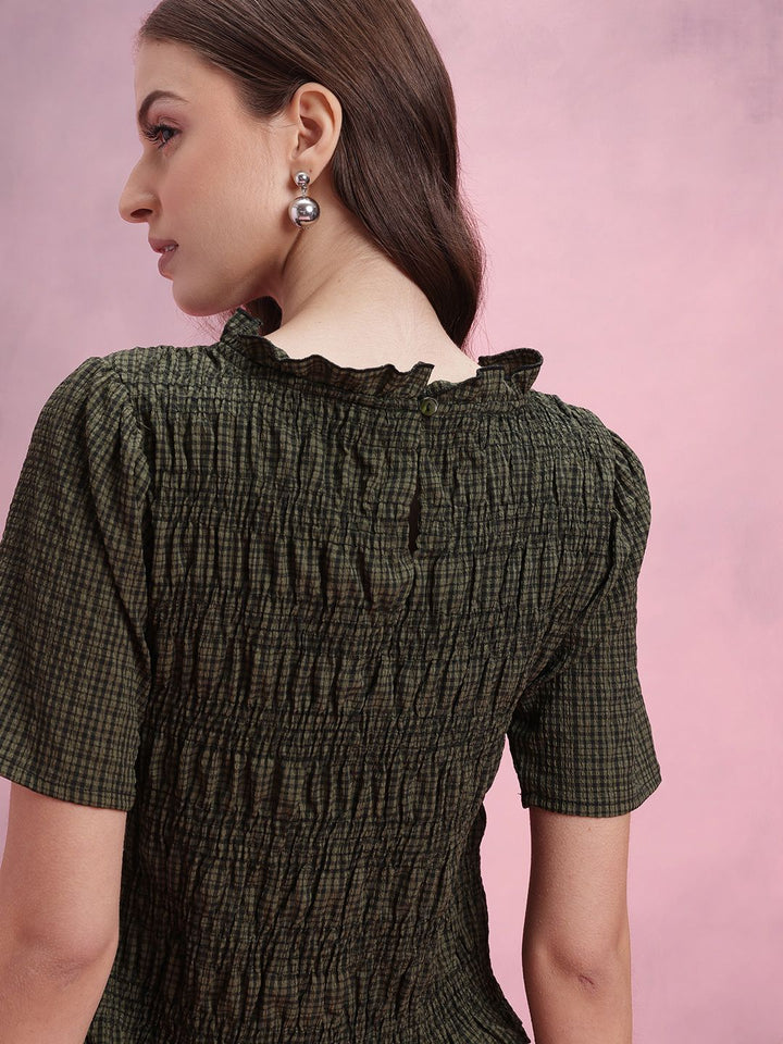 DressBerry Checked Smocked Top