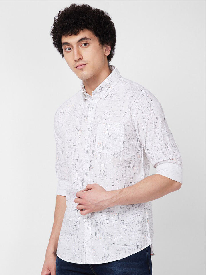 SPYKAR Abstract Opaque Printed Cotton Casual Shirt